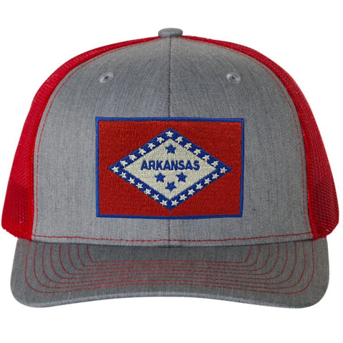 Arkansas Flag Hat - Grey/Red